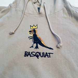 Basquait Beige Graphic Hoodie